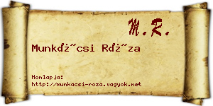 Munkácsi Róza névjegykártya